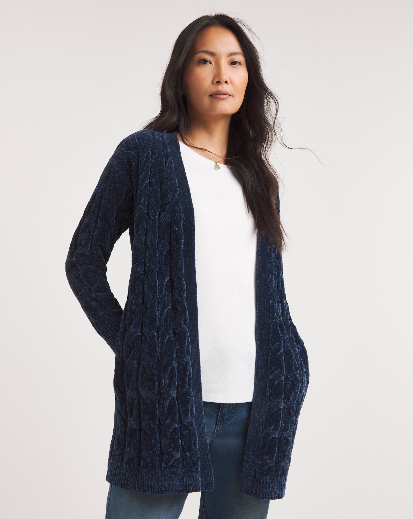 Chenille cardigan grey hotsell