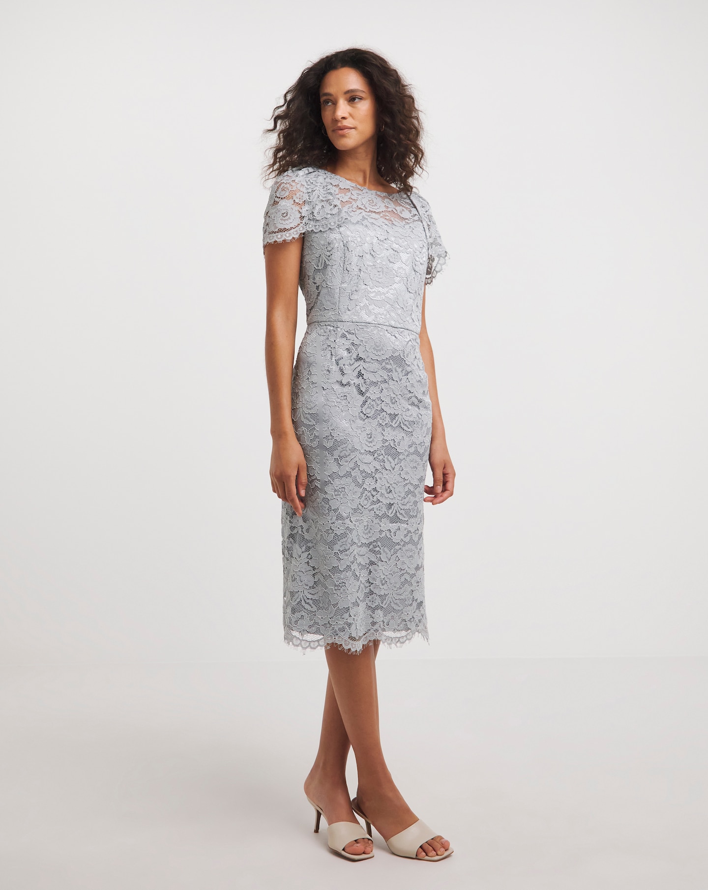 Joanna hope midi scallop best sale lace dress