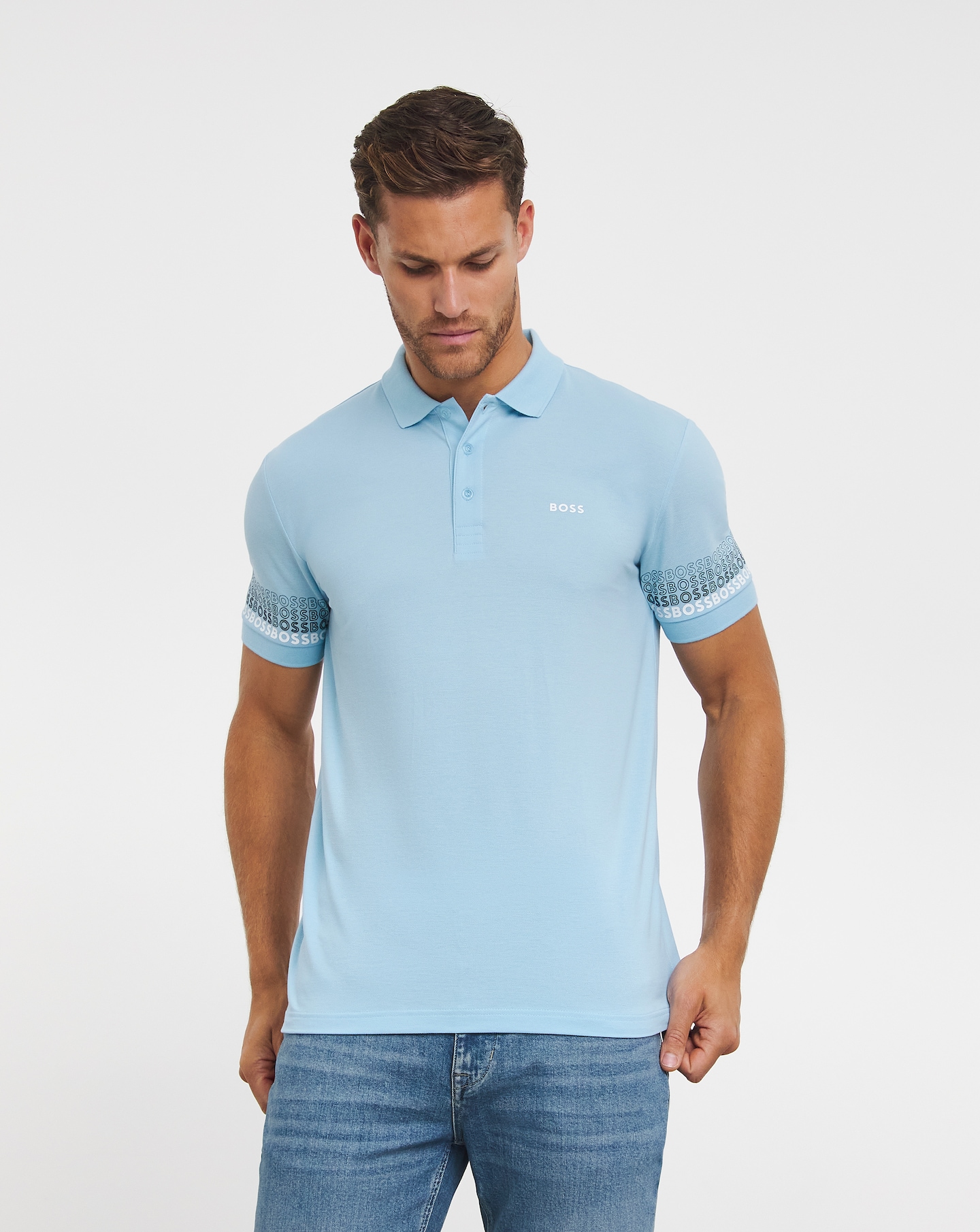 sky blue hugo boss polo